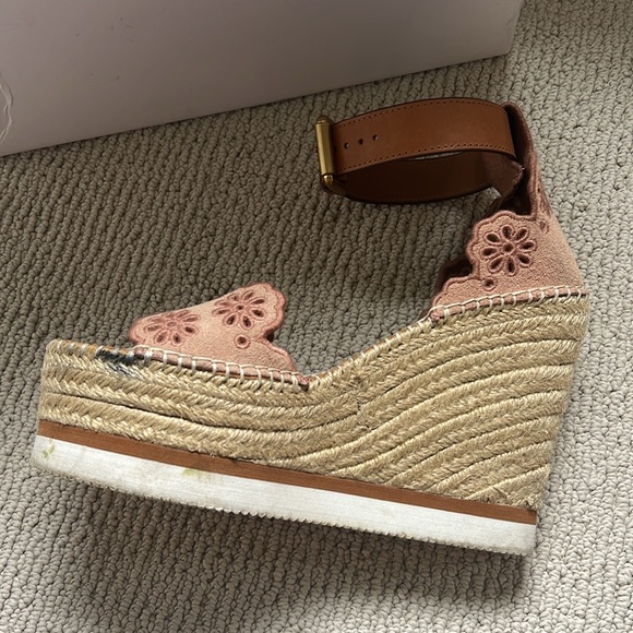 See by Chloé Glyn Ankle Strap Espadrille Platform Wedge Sandal - Picture 6 of 8